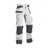 Pantalon artisan bicolore blanc/gris