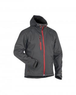 Veste softshell a capuche Gris foncé/Rouge