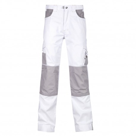 Pantalon de travail ALBATRE blanc - gris