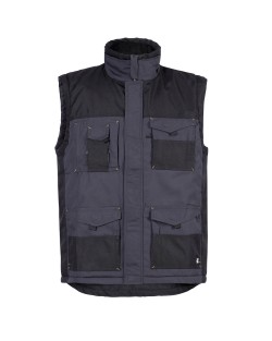 Gilet sans manches canvas ALI gris/noir