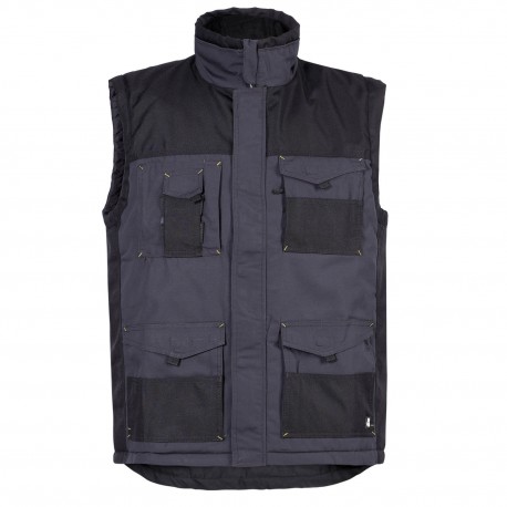 Gilet sans manches canvas ALI gris/noir