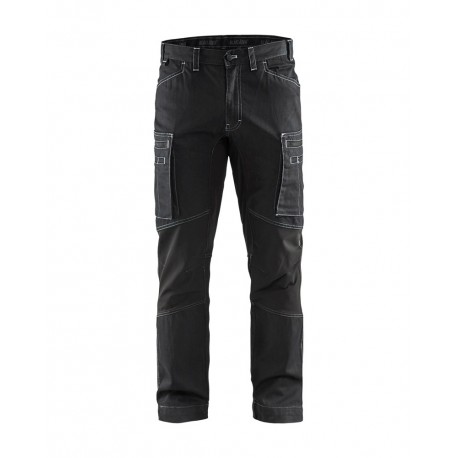 Pantalon services denim stretch noir