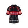 Polo Haute Visibilité Homme Blaklader noir / rouge fluo