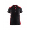 Polo Femme Blaklader noir/rouge