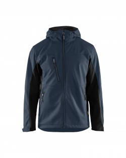 marine-fonce-noir Veste Softshell à capuche Blaklader