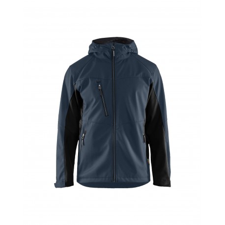 marine-fonce-noir Veste Softshell à capuche Blaklader