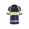 Polo Haute Visibilité Homme Blaklader marine/jaune fluo