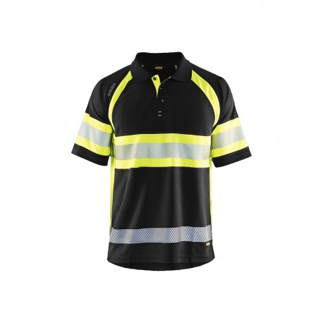 Polo Haute Visibilité Homme Blaklader noir/jaune fluo