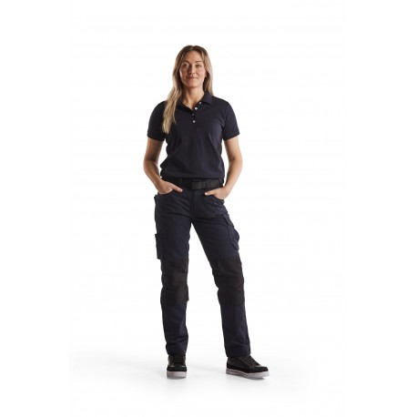 Pantalon maintenance +stretch femme Blaklader Marine Foncé / Noir