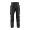 Pantalon maintenance +stretch femme Blaklader Noir/Jaune Foncé