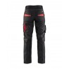 Pantalon maintenance +stretch femme Blaklader Noir/Rouge
