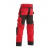Pantalon artisan bicolore poches libres rouge/noir