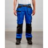 Pantalon artisan bicolore poches libres bleu roi/noir