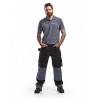 Pantalon artisan bicolore poches libres noir/gris