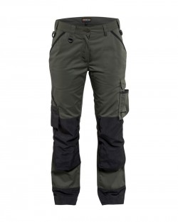 Pantalon paysagiste femme vert armée/noir