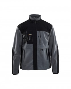 Veste fonctionelle en polaire coupe-vent gris/noir