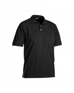 Polo piqué protection UV anti-odeur noir