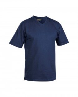 T-Shirt col V marine