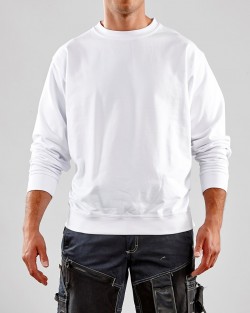 Sweatshirt col rond bas resséré blanc