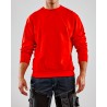 Sweatshirt col rond bas resséré rouge