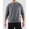 Sweatshirt col rond bas resséré gris