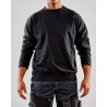 Sweatshirt col rond bas resséré noir