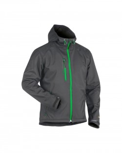 Veste Softshell à capuche Gris Foncé/Vert