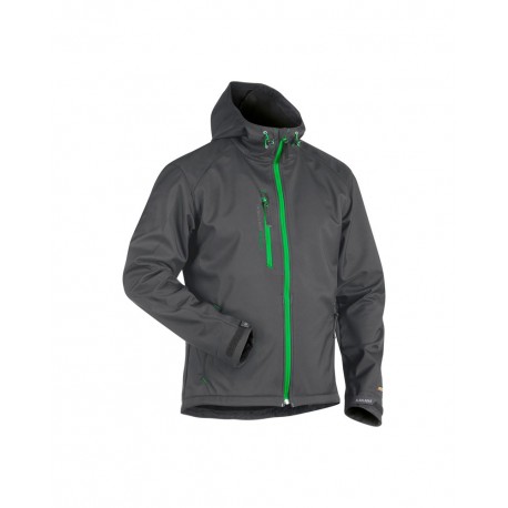 Veste Softshell à capuche Gris Foncé/Vert