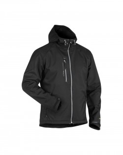 Veste Softshell à capuche Noir/Argent