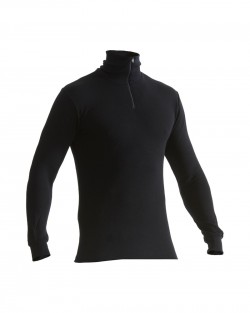 Haut de sous-vêtements col zippé WARM noir