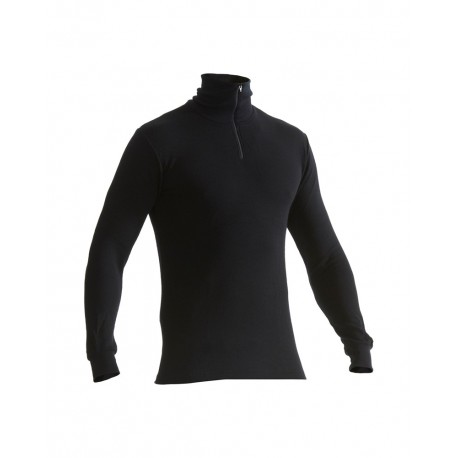 Haut de sous-vêtements col zippé WARM noir